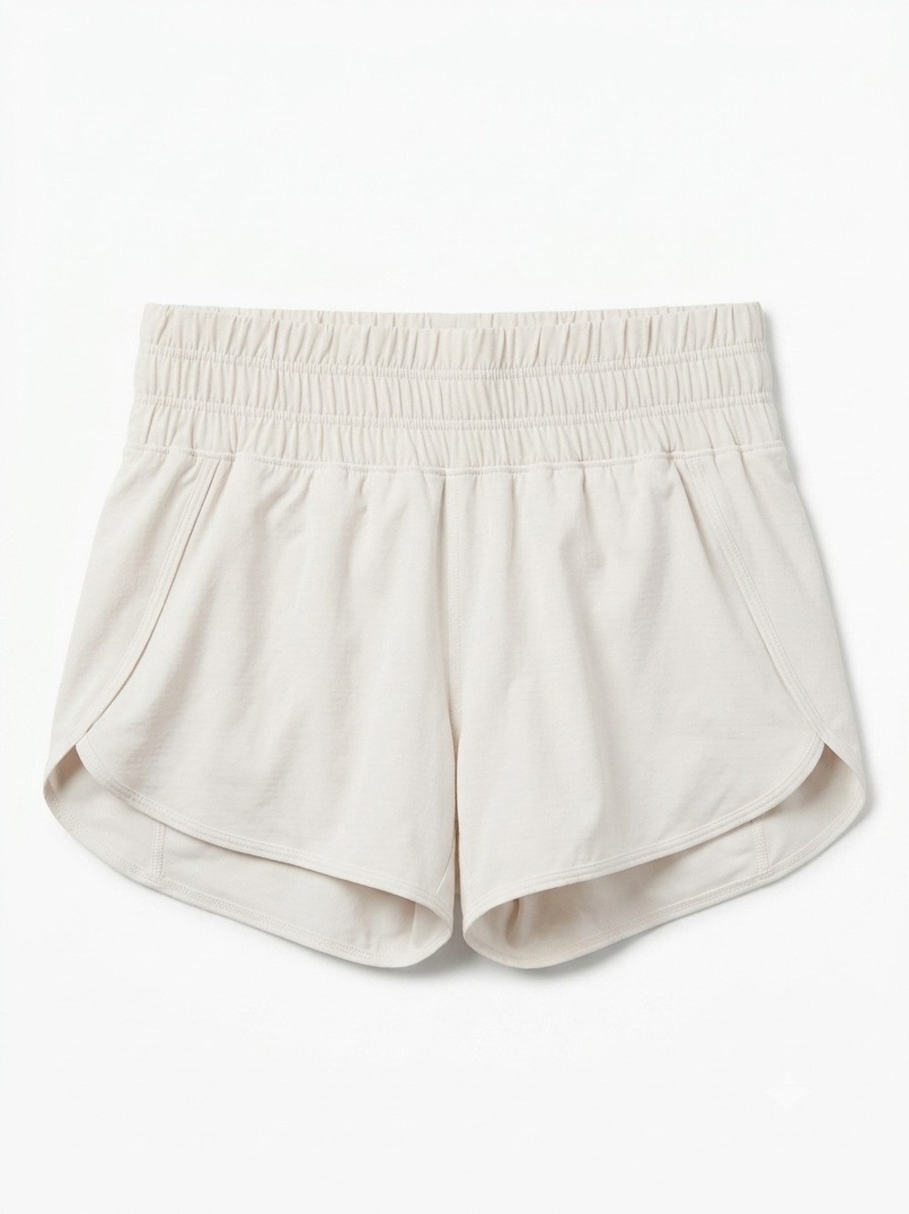Womens White Elastic-Waist Athletic Shorts